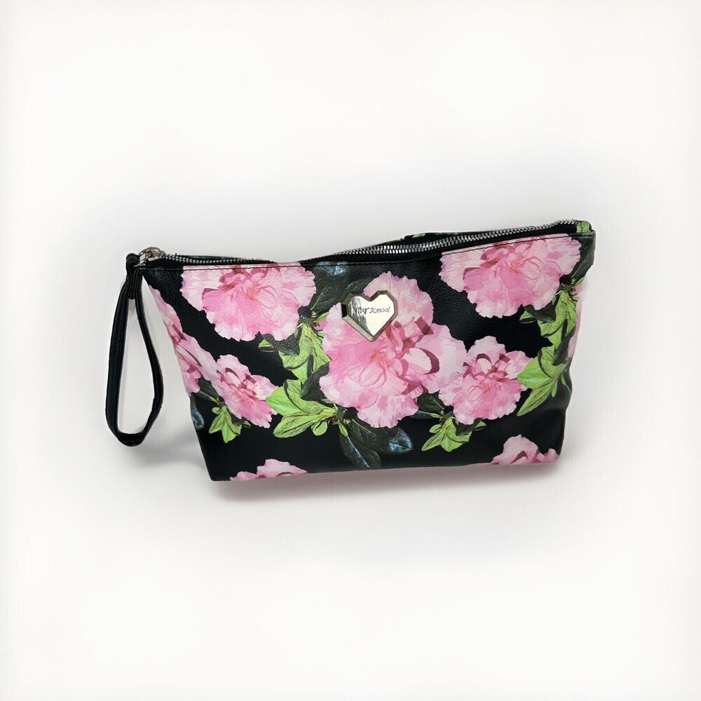 Betsey Johnson Floral Printed Pebble Wristlet Bag